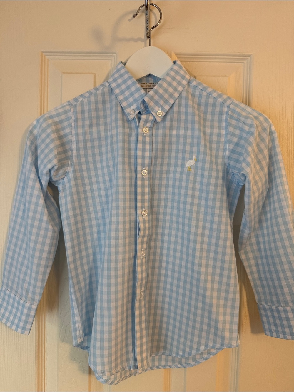 The Beaufort Bonnet Company Light Blue & White Gingham Button-Down Shirt Size 6